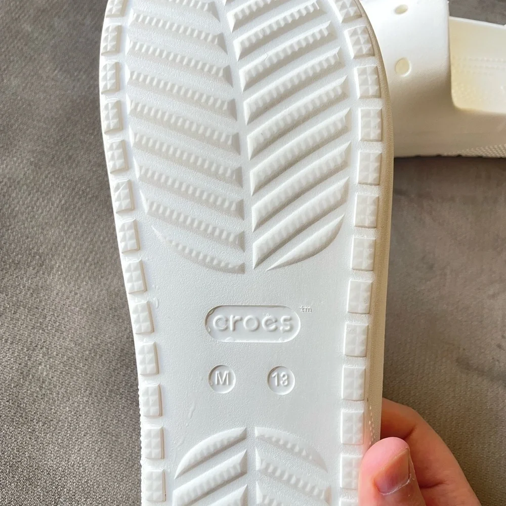 Crocs White Slide Sandals